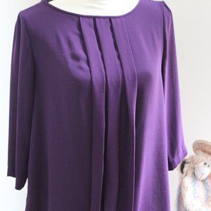 Loft  Blouse Plum Color 3/4 Sleeve